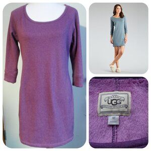 UGG Lirette sweatshirt dress MEDIUM purple, fleece inside, 3/4 sleeves